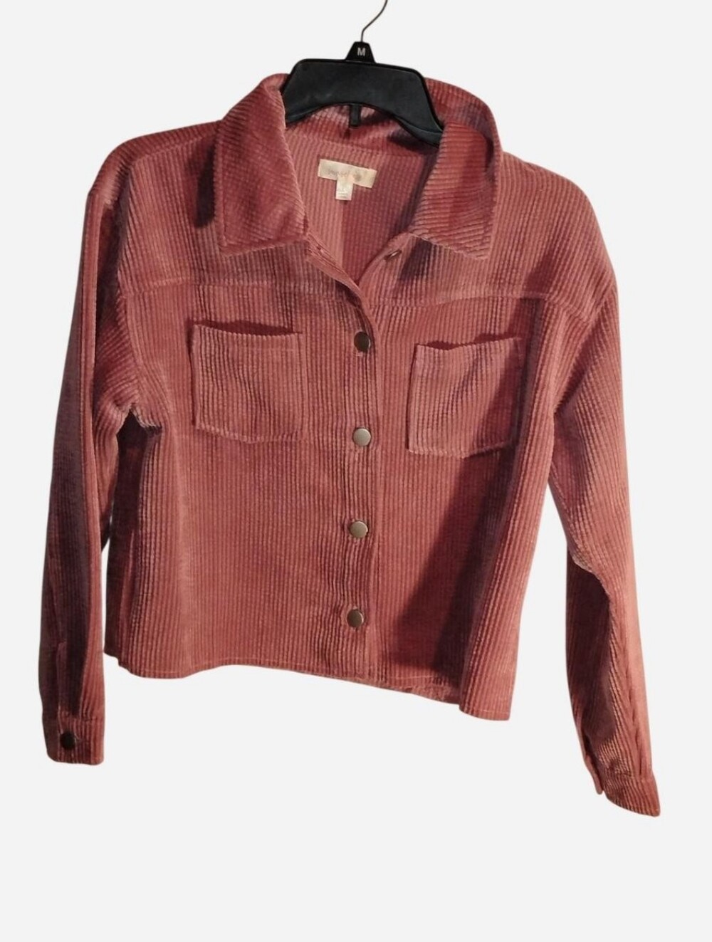 Sunset West Pink Corduroy Shacket Button Down Jacket side large